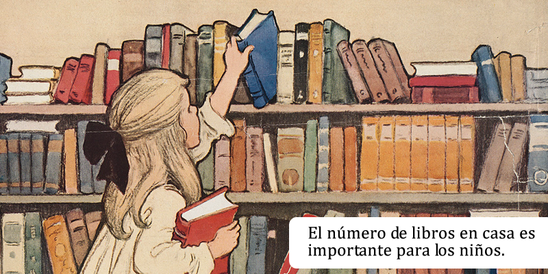 El número de libros en casa es importante para los niños.